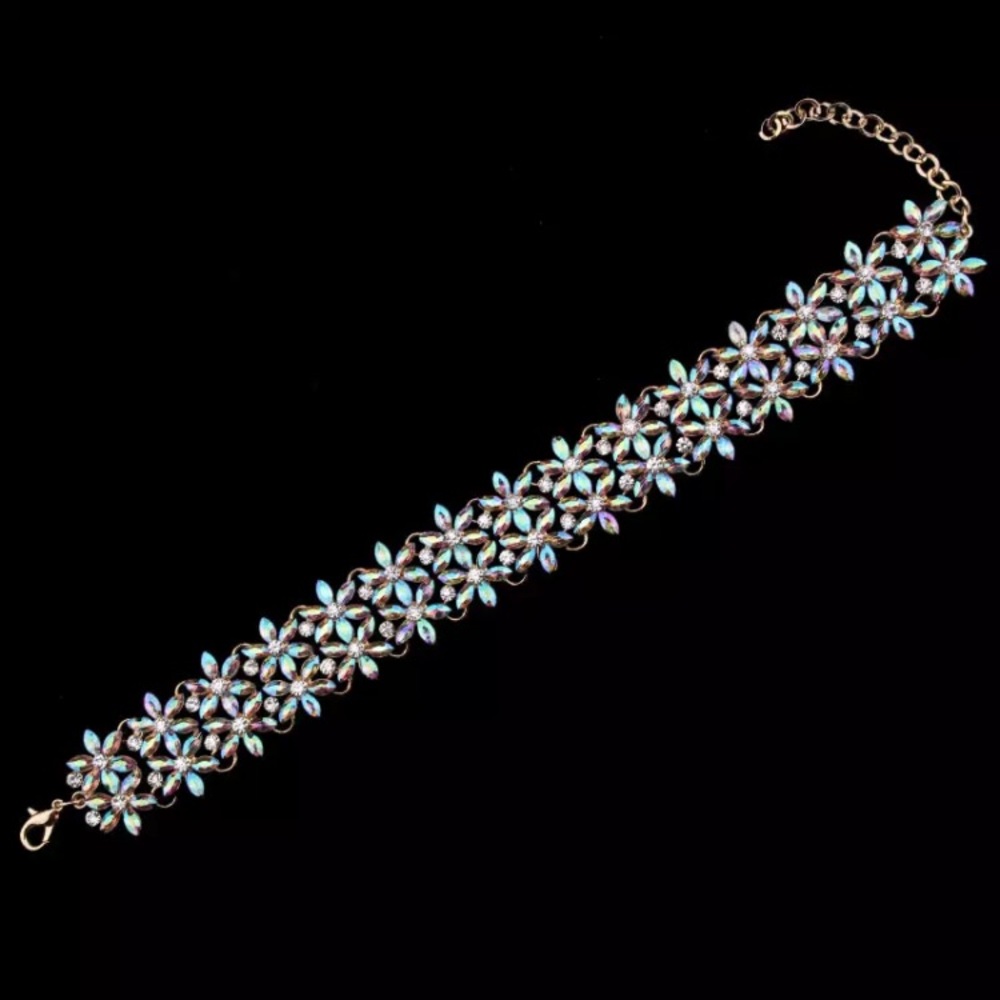 New! Rhinestone Iridescent Choker - Picture 2 of 7